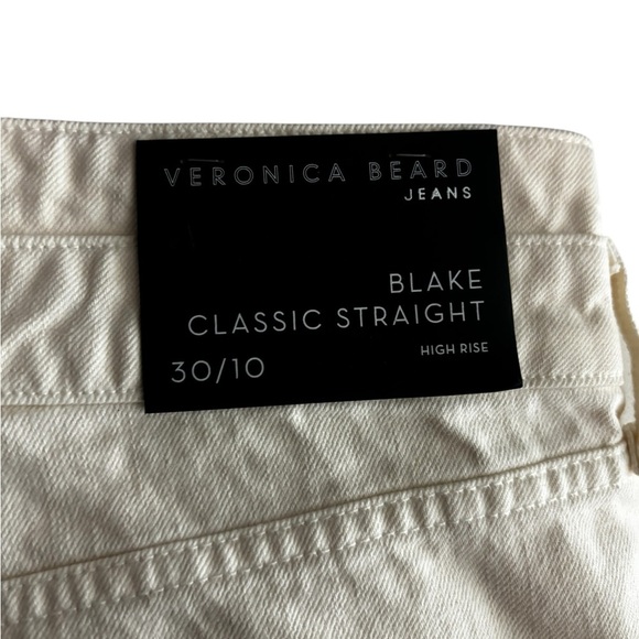 NWT Veronica Beard | Blake Classic Straight High Rise Size 30 Ecru - Picture 3 of 7